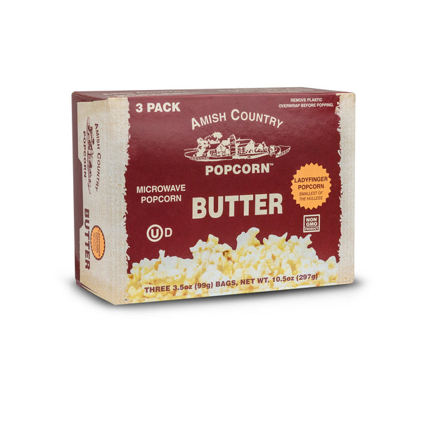 Amish Microwave Popcorn box of 3 bags