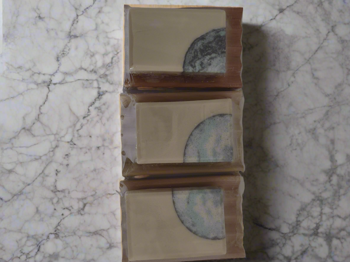 Rectangle Soap with quarter circle design and Soap Dish Gift Set