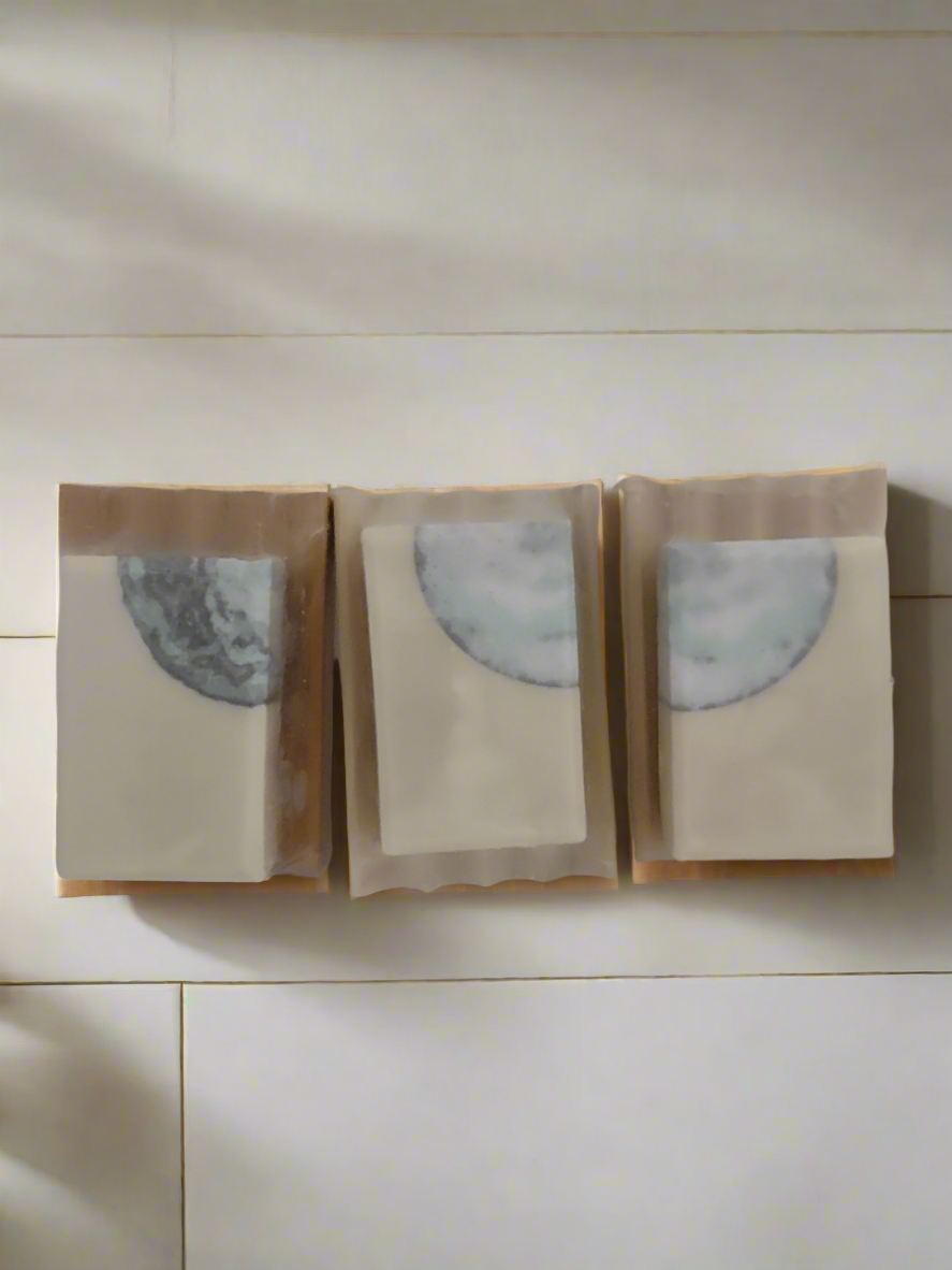 Rectangle Soap with quarter circle design and Soap Dish Gift Set