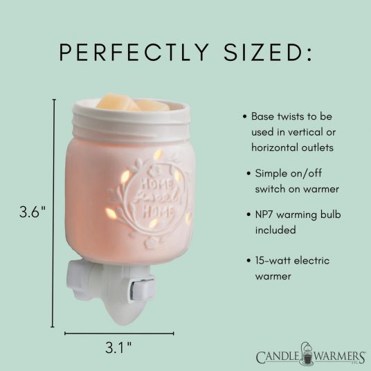 Home Sweet Home Mason Jar Small Pluggable Wax Warmer