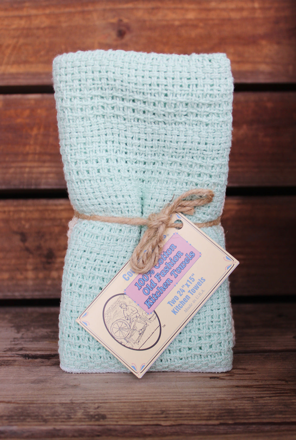 Buy mint-green-natural Kitchen Towel 100% Cotton